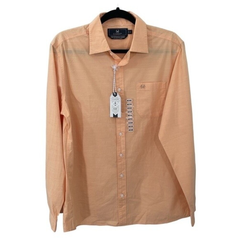 NWT Coast The Bowman Shirt Long Sleeve Button Down Size MEDIUM in Coral‎